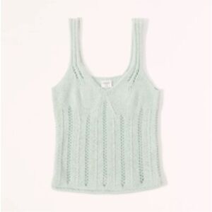 NWOT Abercrombie & Fitch L mint green crochet knit tank top